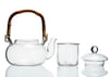 Gift Oriental Glass Tea Pot With Bamboo Handle - Induction Friendly - 600ml