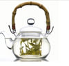 Shop Oriental Glass Tea Pot With Bamboo Handle - Induction Friendly - 600ml