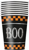 Gift Paper Cups - Chequered Halloween - Set Of 8