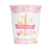 Paper Cups - First Birthday - Pink And Gold - Set Of 8 Online