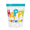 Paper Cups - Happy Birthday - White And Blue - Set Of 8 Online