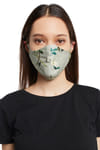 Buy Payal Singhal Face Mask With Pouch - Aqua And Ivory - Titli Print - Reversible