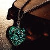 Shop Pendant - Glow In The Dark - Crystal Heart - Green