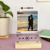 Personalized - Photo Frame And Spotify Song Request With Wooden Stand - C.O.D. Not Available Online