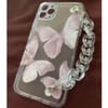 Phone Case With Wrist Strap Chain - Butterfly - Transparent - Single Piece Online