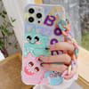 Gift Phone Case With Wrist Strap Chain - Cute Cartoon - Multicolor - Single Piece