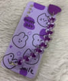 Buy Phone Case With Wrist Strap Chain - Cute Cartoon - Purple Heart - Single Piece