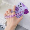 Phone Case With Wrist Strap Chain - Cute Cartoon - Purple Heart - Single Piece Online