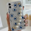 Phone case With Wrist Strap Chain - Evil Eye - Pearls - Single Piece Online