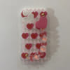 Gift Phone Case With Wrist Strap Chain - Geometric - Pink Hearts - Single Piece