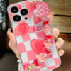 Phone Case With Wrist Strap Chain - Nice - Pink Hearts - Single Piece Online