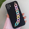 Phone Case With Wrist Strap Chain - Solid Black - Single Piece Online