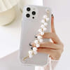 Phone case With Wrist Strap Chain - Transparent - Faux Pearls - Single Piece Online