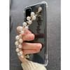 Phone case With Wrist Strap Chain - Transparent - Faux Pearls - Single Piece Online
