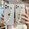 Phone Case With Wrist Strap Chain - Transparent Pearls - Single Piece Online