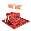 Buy Premium Orange Floral Tie Set - Set Of 4