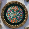 Rangoli - The Copper Beaded Gathered Pink And Bottle Green Navratna - Single Piece Online