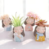 Resin Succulent Pot - Cute Girl - Assorted - Single Piece