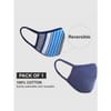 Reversible Cotton Face Mask - Flat Dust Masks - Blue And White Online