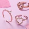 Gift Ring Set - Proposal - Heart And Solitaire