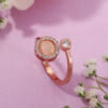 Buy Rose Gold Moonstone Adjustable Ring