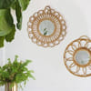 Gift Round Rings Hallway Mirror - Rattan