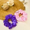 Scrunchies - Purple and Pink - Set of 2 Online