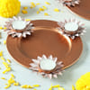 Buy Set of 3 Tea-Light Candle on Metal Platter