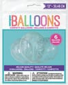 Gift Silver Clear Balloons With Silver Tissue Confetti - Set Of 6