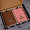 Buy Sleek Tan And Peach Couple Passport Covers - Personalized
