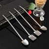 Gift Spoon Straw With Cleaning Brush - Steel - Set Of 4
