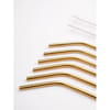Buy Stainless Steel Straw With Cleaning Brush - Golden - Set Of 6