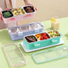 Stainless Steel Three Grid Lunch Box - Assorted - Single Piece Online