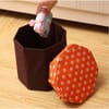 Shop Storage Basket With Table - Polka Dots - Blue-Brown - Single Piece