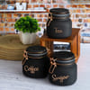 Buy Tea Coffee Sugar Containers - Black - Set Of 3