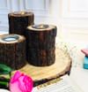 Buy Tea Light Holder - Tree Trunk - Set Of 3