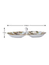 Gift Tray - Victorian Print - 2 Partitions - White And Green