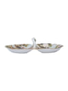Buy Tray - Victorian Print - 2 Partitions - White And Green