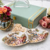 Tray - Victorian Print - 2 Partitions - White And Green Online