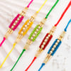 Vibrant Velvet And Pearl Rakhi Set Of 5 Online