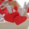Buy Wooden Photo Paper Clips - Red Heart With String - Set Of 10