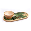 Buy Wooden Platter With Bowl - Jungle Green - Single Piece