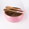Gift Wooden Salad Bowl And Serving Set - Blush Pink - Single Piece