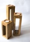Buy Wooden Tealight Stand - Hollow - Set Of 3