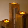 Shop Wooden Tealight Stand - Hollow - Set Of 3