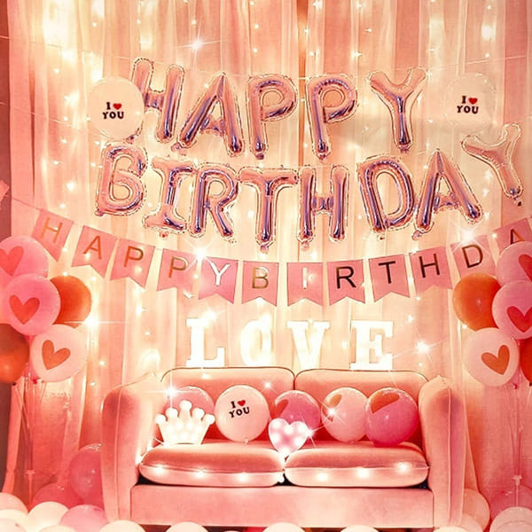 Balloon - Happy Birthday - Pink