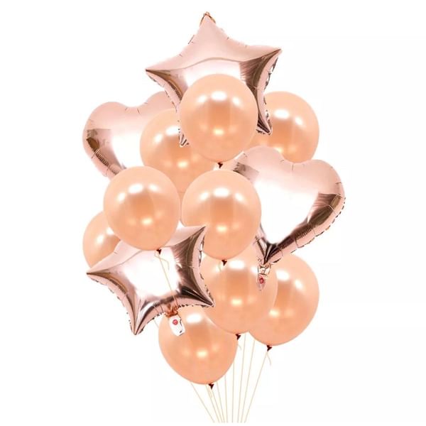 Balloons - Rose Gold Party Bouquet - Set Of 10