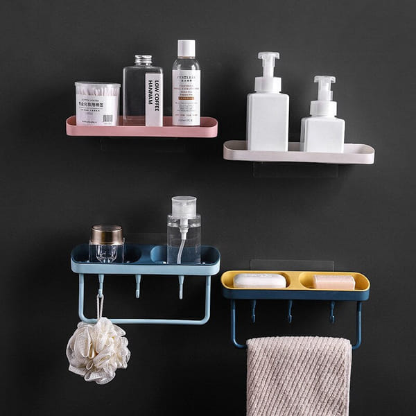 Bathroom Organizer With Hooks - Assorted - Single Piece