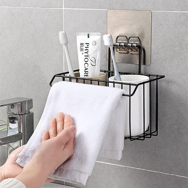Bathroom Organizer With Napkin holder - Metal - Single Piece