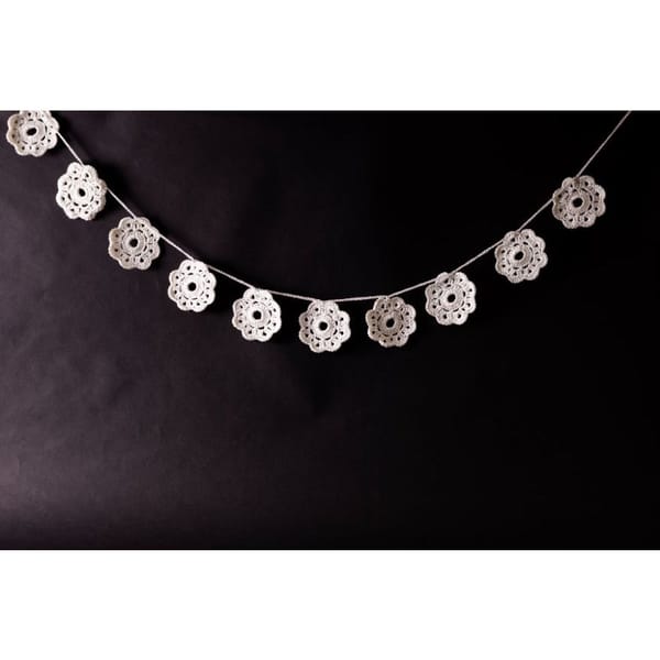 Bunting - Crochet - Star - White - Single Piece